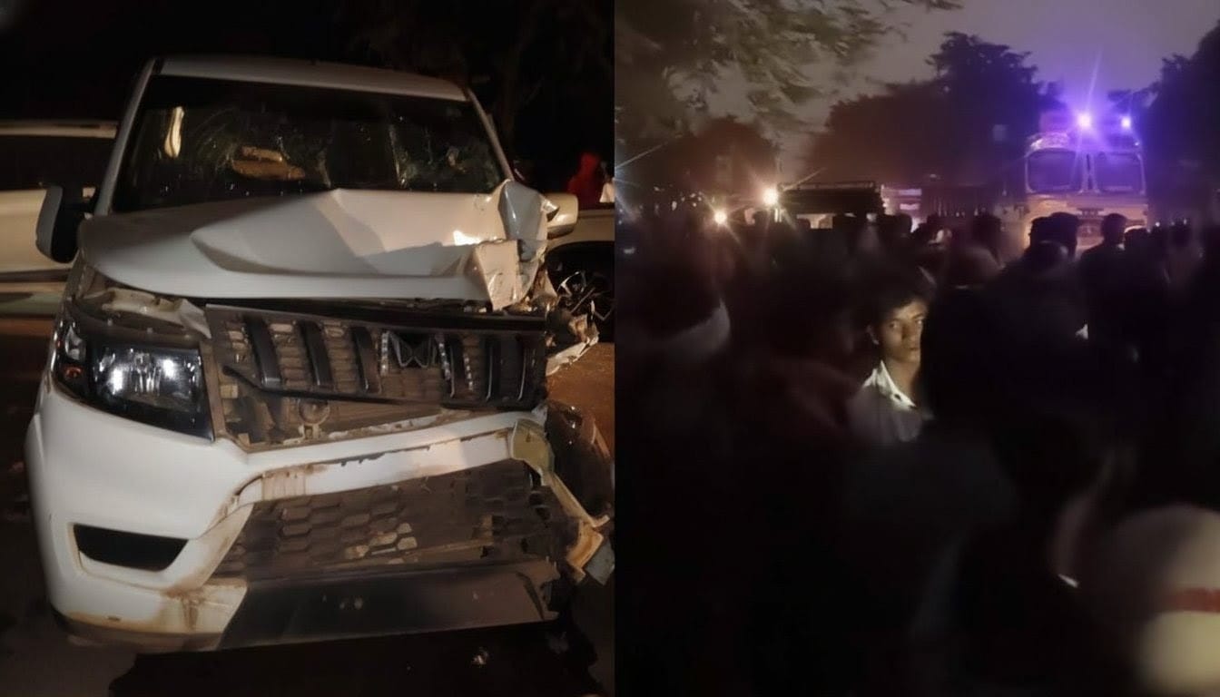 17689272415297E2 जगदलपुर में तेज रफ्तार का कहर: बोलेरो की टक्कर से टैक्सी के उड़े परखच्चे, महिला-बच्चों समेत 9 घायल