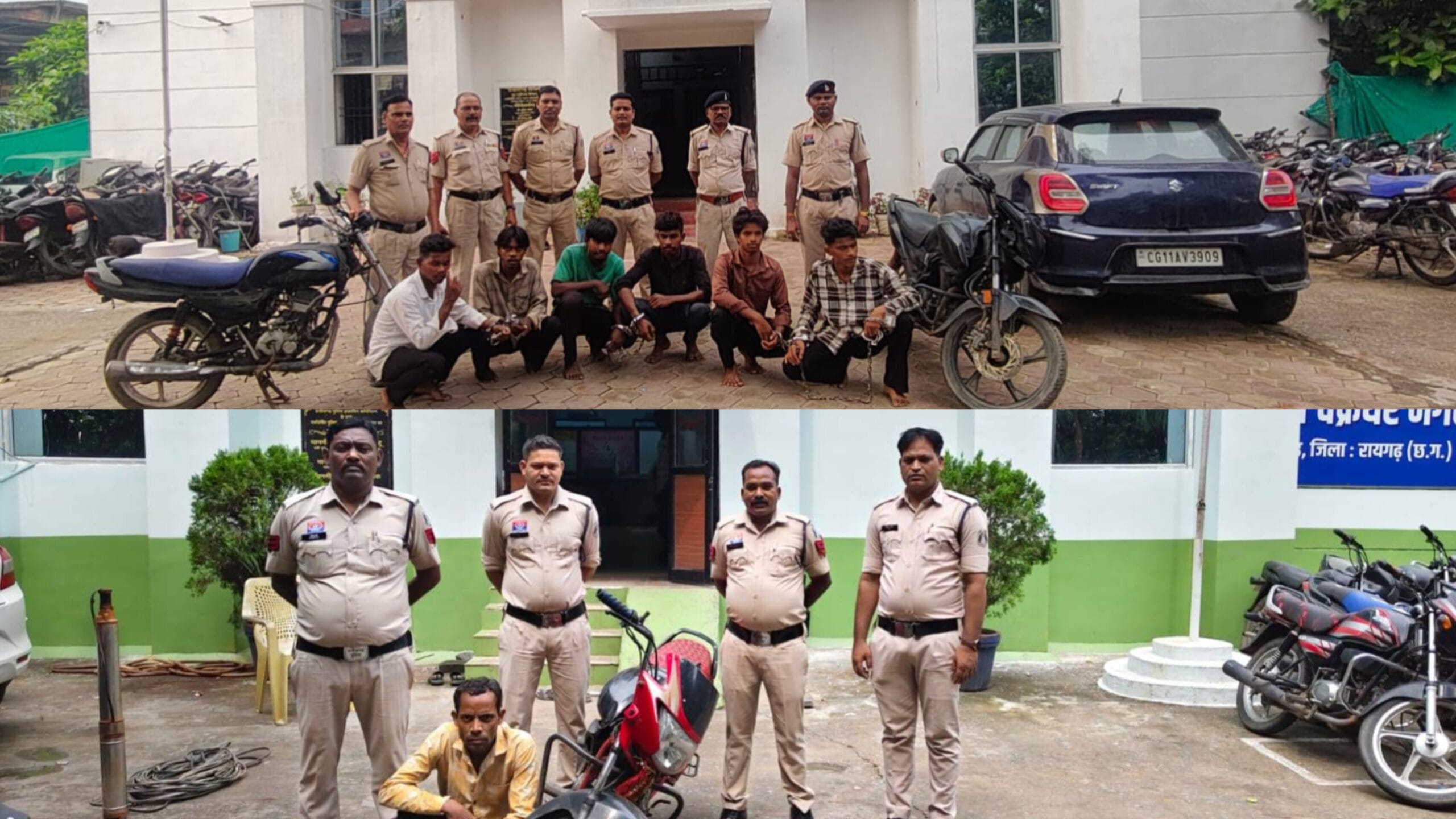 1002119257 scaled रायगढ़ में बाइक चोर गिरोह का पर्दाफाश 5 चोर और 2 खरीदार गिरफ्तार